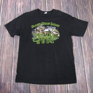2014 Sturgis Black Hills Motorcycle Rally T Shirt Mens Large Biker Grunge Skull